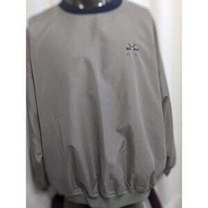 Big Dogs Golf Windbreaker Size Medium Tan Long Sleeves Pockets Lined *Flaw